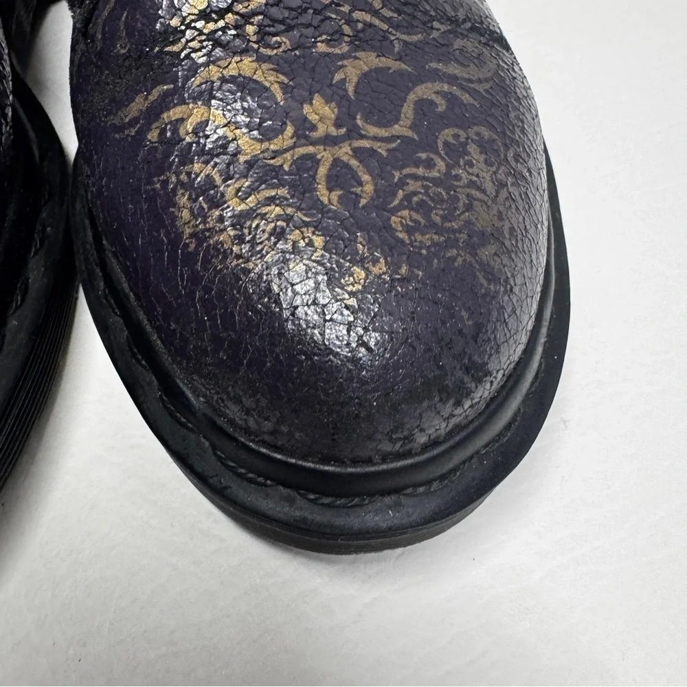 Dr. Martens RARE 1461 Baroque Crystal Suede Oxfords in Purple / Gold, Size 6